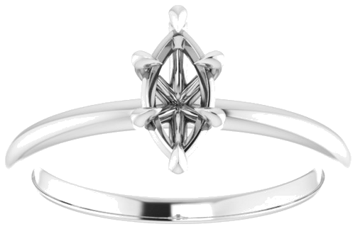 Sužadėtuvių Žiedas „Solitaire“ 585 Baltojo Aukso Marquise 8mm x 4mm (3)