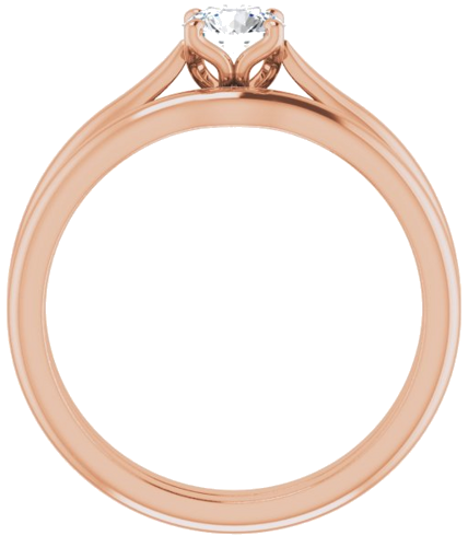 Sužadėtuvių Žiedas „Solitaire“ 585 Rožinis Aukso Round 4.8mm (7)