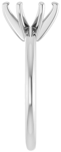 14K White  8x6 mm Oval Solitaire Engagement Ring Mounting (4)