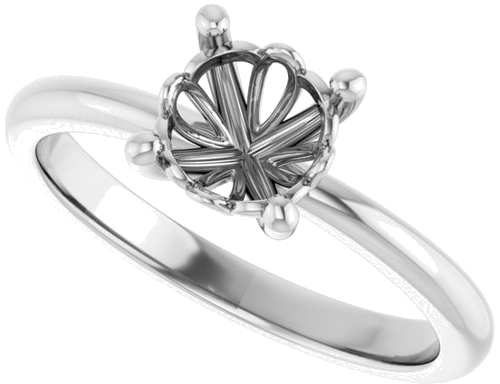 Sužadėtuvių Žiedas „Solitaire“ 585 Baltojo Aukso Round 6.5mm (5)