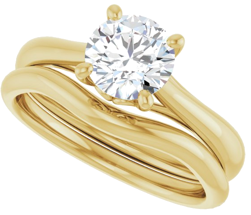 14K Yellow  6.5 mm Round Solitaire Engagement Ring Mounting (10)