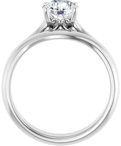 14K White  6.5 mm Round Solitaire Engagement Ring Mounting (7)