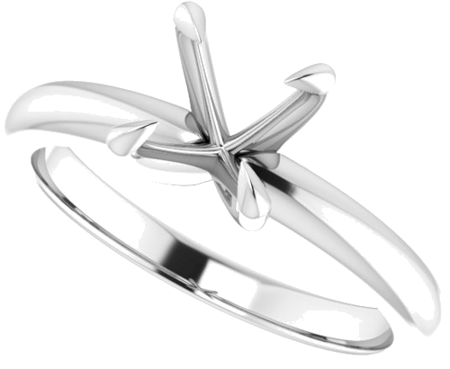 14K White 7 mm Round Solitaire Engagement Ring Mounting (5)