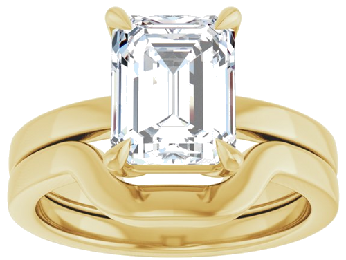 14K Yellow 9x7 mm Emerald Solitaire Engagement Ring Mounting (8)