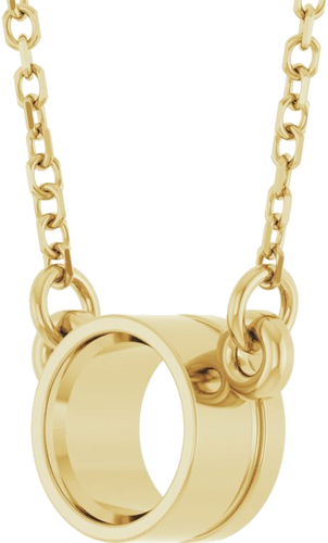 14K Yellow 5.2 mm Round Bezel-Set Solitaire 18  Necklace Mounting (2)