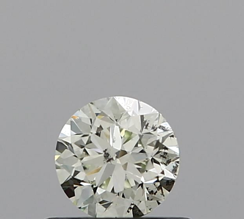 0.4 carat Very Light Yellow Green-SI2 GD cut Natūralus Round Deimantas (1)