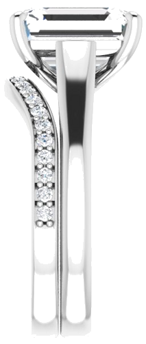 Sužadėtuvių Žiedas „Solitaire“ 585 Baltojo Aukso Emerald 10mm x 8mm (9)