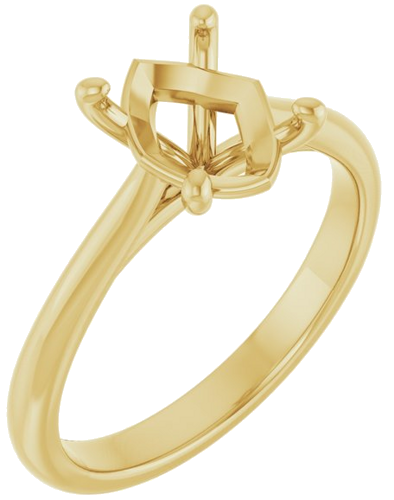 14K Yellow 9x7 mm Oval Solitaire Engagement Ring Mounting (1)