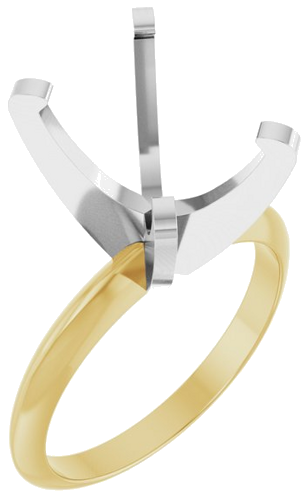 14K Yellow White 12x10 mm Oval Solitaire Engagement Ring Mounting (1)