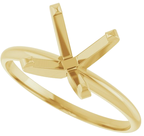 14K Yellow 9 mm Round Ultra-Lightweight Solitaire Engagement Ring Mounting (5)