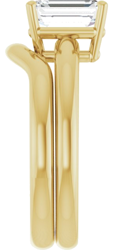 Sužadėtuvių Žiedas „Solitaire“ 585 Geltonojo Aukso Emerald 8mm x 6mm (9)