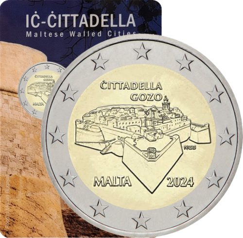 2024 Malta Citadel 2 Euro Coin in BU Card (1)