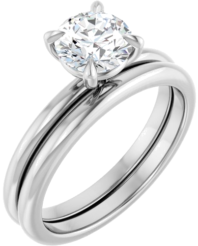 Sužadėtuvių Žiedas 585 Baltojo Aukso Round 6.5mm (6)