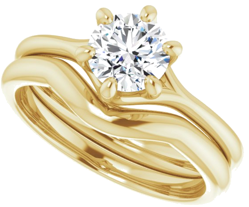 10K Yellow 6 mm Round Engagement Ring Mounting (10)