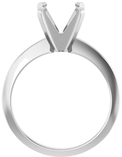 14K White 8 mm Round Solitaire Engagement Ring Mounting (2)