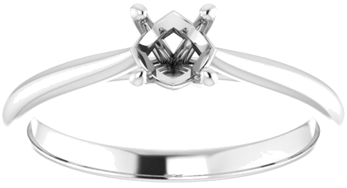 14K White 4.8 mm Round Solitaire Engagement Ring Mounting (3)