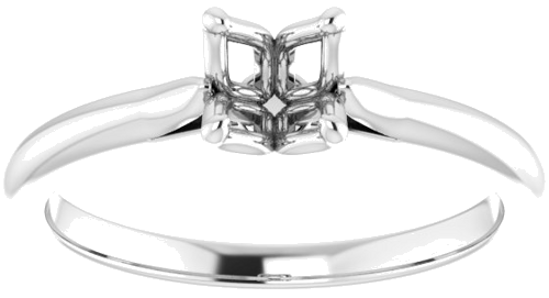 Sužadėtuvių Žiedas „Solitaire“ 14k white gold Square 4mm (3)