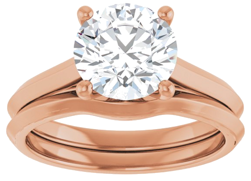 14K Rose 8 mm Round Solitaire Engagement Ring Mounting (8)