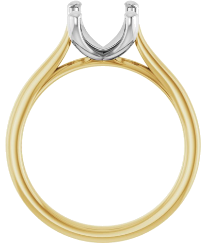 14K Yellow   White 9x7 mm Emerald Engagement Ring Mounting (2)