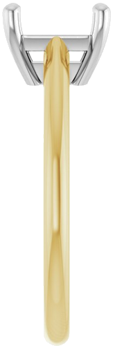 14K Yellow White 9x7 mm Emerald Solitaire Engagement Ring Mounting (3)