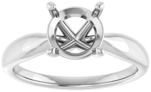 Sužadėtuvių Žiedas „Solitaire“ 585 Baltojo Aukso Round 8mm (3)