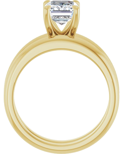 14K Yellow 8x6 mm Emerald Solitaire Engagement Ring Mounting (7)