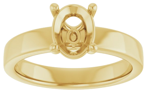 Sužadėtuvių Žiedas „Solitaire“ 585 Geltonojo Aukso Oval 8mm x 6mm (3)