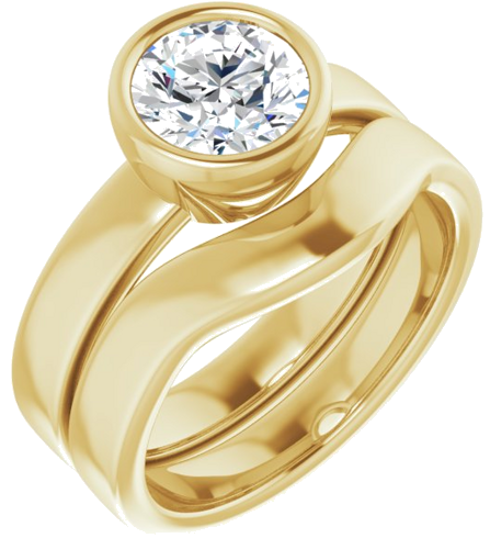 14K Yellow 7 mm Round Solitaire Engagement Ring Mounting (6)