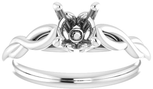Sužadėtuvių Žiedas „Solitaire“ 585 Baltojo Aukso Round 6mm (3)