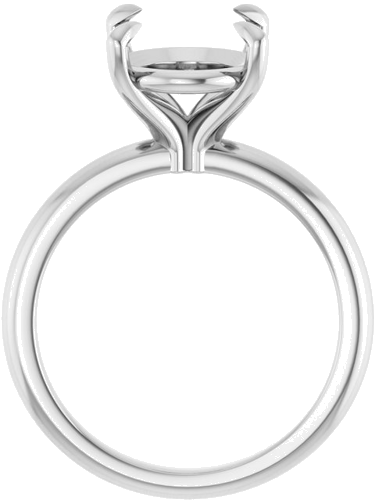 14K White 12x10 mm Oval Solitaire Engagement Ring Mounting (1)