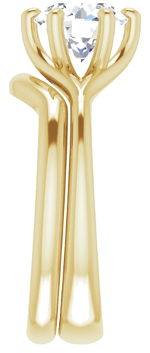 Sužadėtuvių Žiedas „Solitaire“ 585 Geltonojo Aukso Round 7.4mm (9)