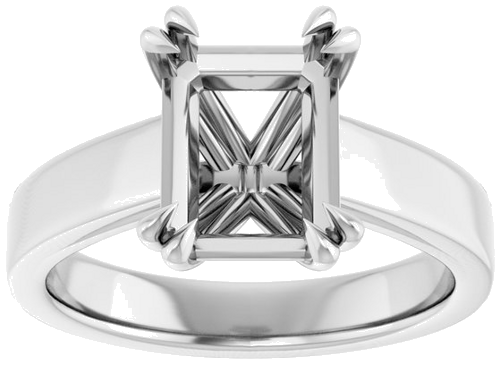 Sužadėtuvių Žiedas „Solitaire“ 585 Baltojo Aukso Emerald 9mm x 7mm (3)