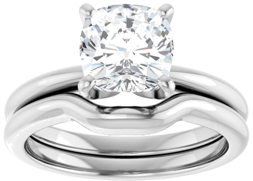 14K X1 White  7x7 mm Cushion Solitaire Engagement Ring Mounting (8)