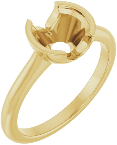 Sužadėtuvių Žiedas „Half Bezel Solitaire“ 585 Geltonojo Aukso Round 7.4mm (1)