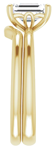 Sužadėtuvių Žiedas „Solitaire“ 585 Geltonojo Aukso Emerald 7mm x 5mm (9)