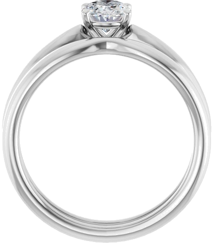 14K White  7x5 mm Oval Solitaire Engagement Ring Mounting (7)
