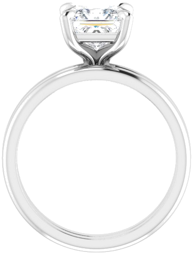 14K White  6.5x6.5 mm Square Solitaire Engagement Ring Mounting (7)