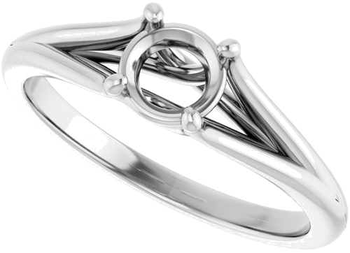 Sužadėtuvių Žiedas „Solitaire“ 585 Baltojo Aukso Round 5.2mm (5)