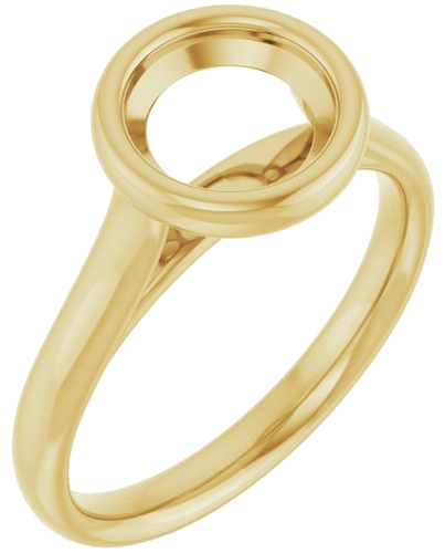 Sužadėtuvių Žiedas „Bezel-Set Solitaire“ 585 Geltonojo Aukso Round 7.4mm (1)