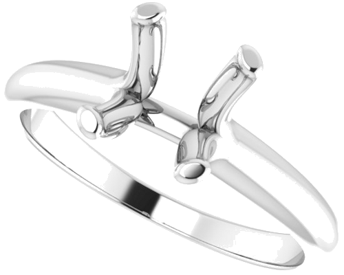 14K White 9x7 mm Oval Solitaire Engagement Ring Mounting (5)