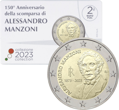 2023 Italy Alessandro Manzoni €2 BU coin on card (1)