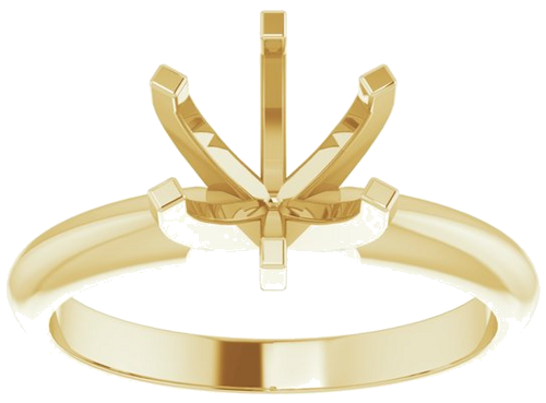 14K Yellow 7.3-7.7 mm Round 6-Prong Solitaire Ring Mounting (3)