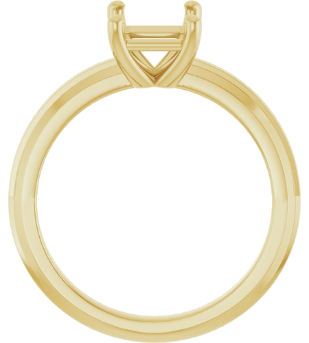 14K Yellow 8x6 mm Emerald Solitaire Engagement Ring Mounting (2)