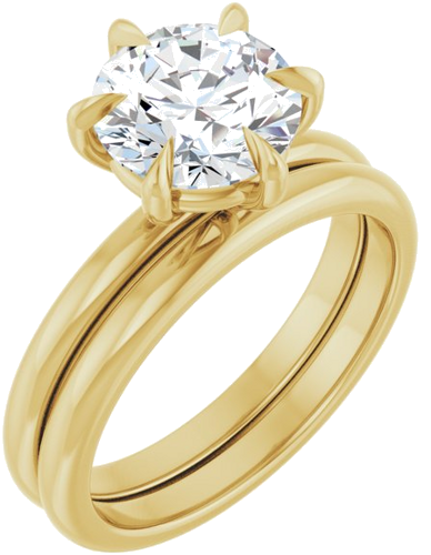 14K Yellow 8.2 mm Round Solitaire Engagement Ring Mounting (6)