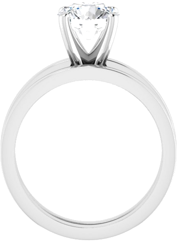 14K White 7.4 mm Round Solitaire Engagement Ring Mounting (7)