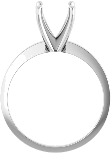 14K White 7.8-8.6 mm Round 4-Prong Solitaire Ring Mounting (2)