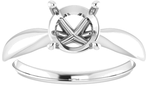 14K White  7.4 mm Round Solitaire Engagement Ring Mounting (3)