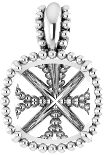 14K White  9 mm Cushion Pendant Mounting (1)