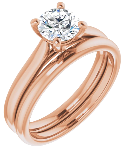 14K Rose 6 mm Round Engagement Ring Mounting (6)