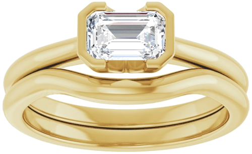 14K Yellow 6x4 mm Emerald Solitaire Engagement Ring Mounting (8)